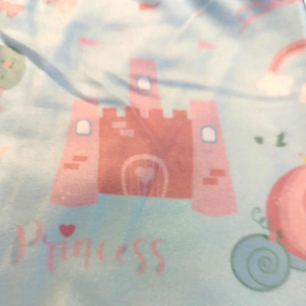 PETE + LUCY Pink and Blue Princess Carriage 2-Piece Short Set 6-12 months